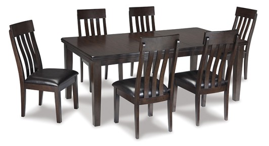 Haddigan Dark Brown Dining Table 6 Chairs